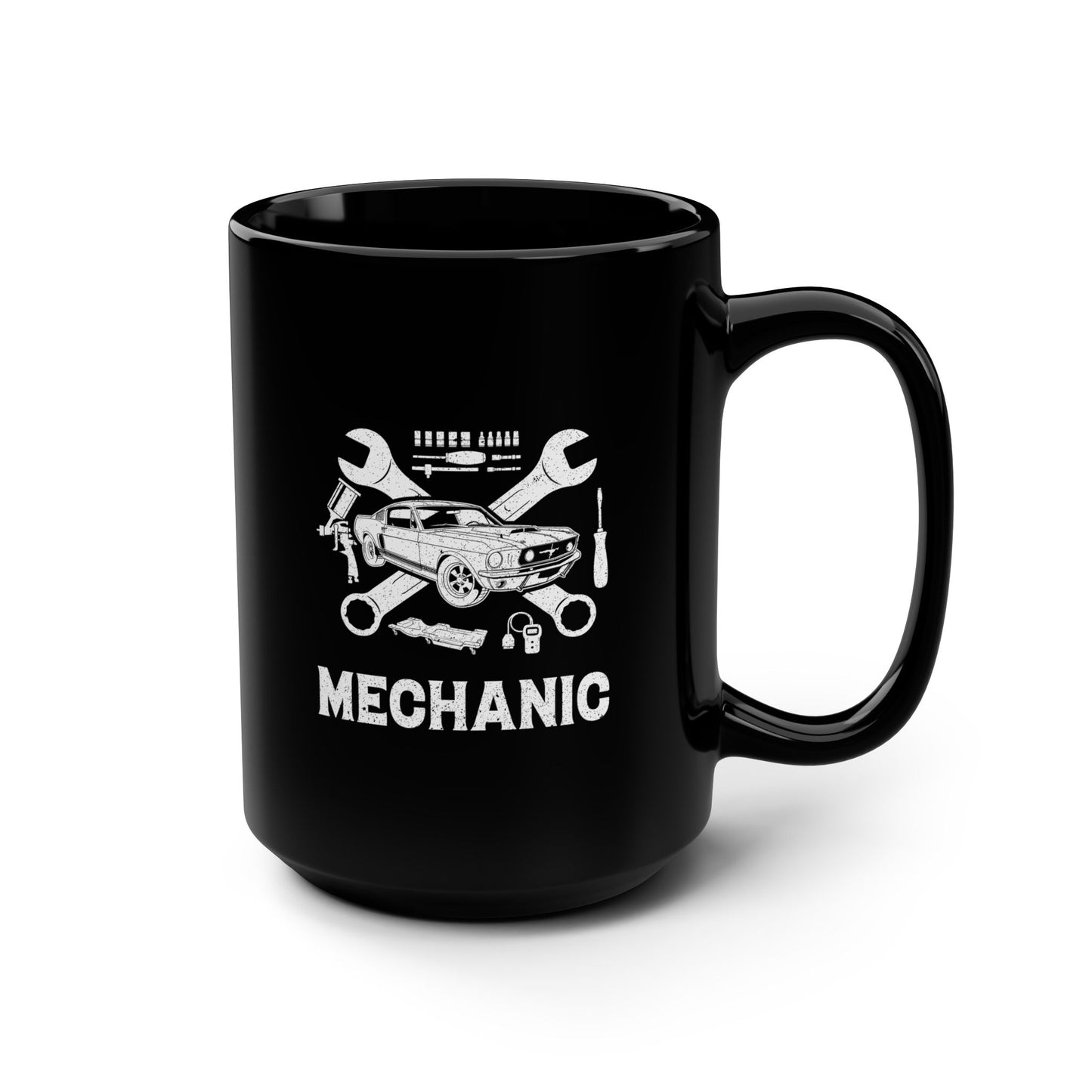 Mechanic Black Mug, 15oz
