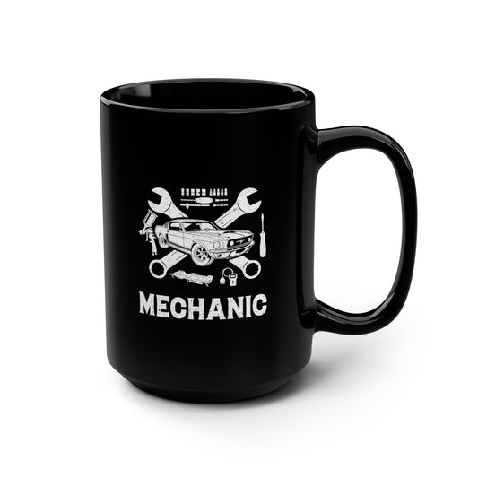 Mechanic Black Mug, 15oz