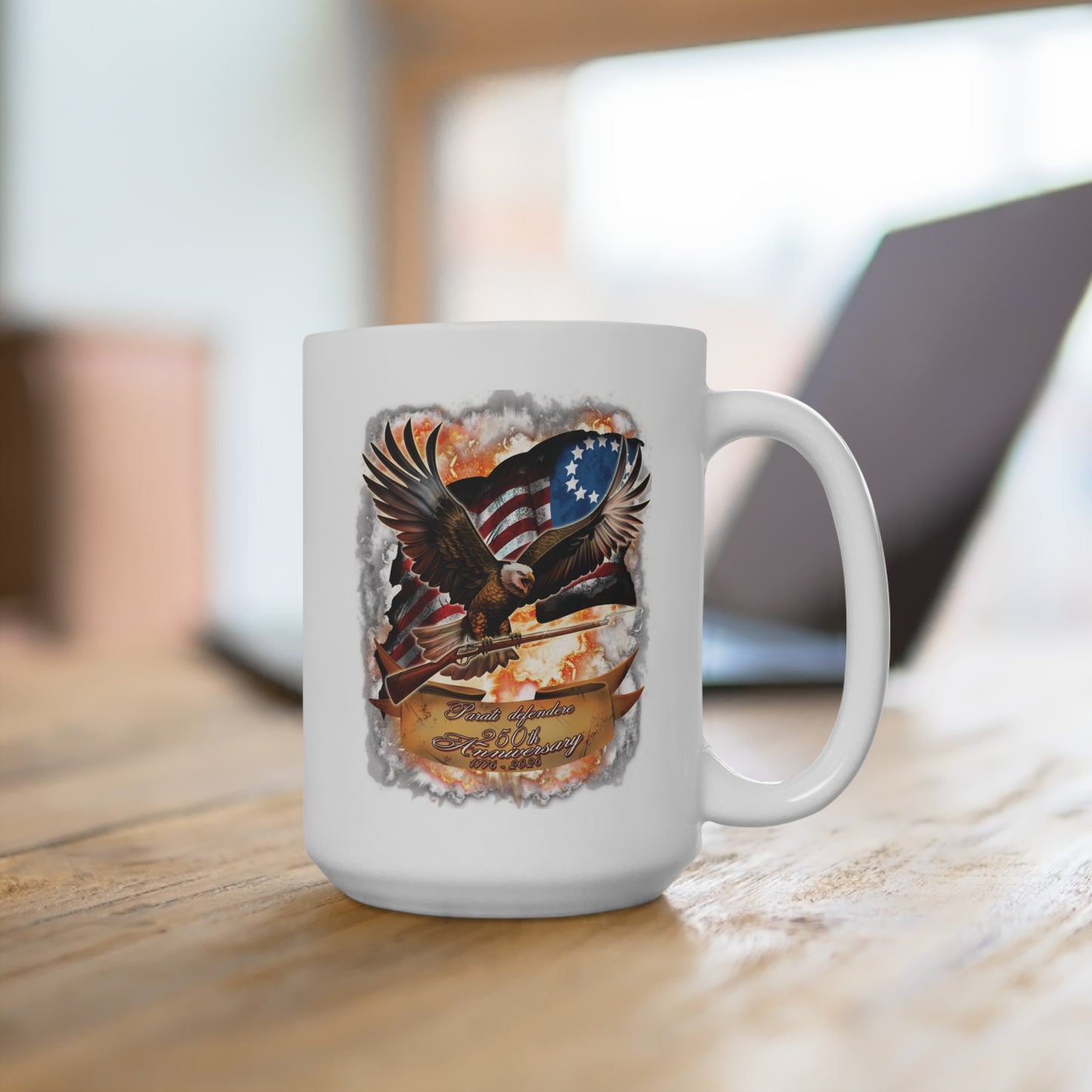 Patriot 250th Anniversary 15oz White Coffee Mug
