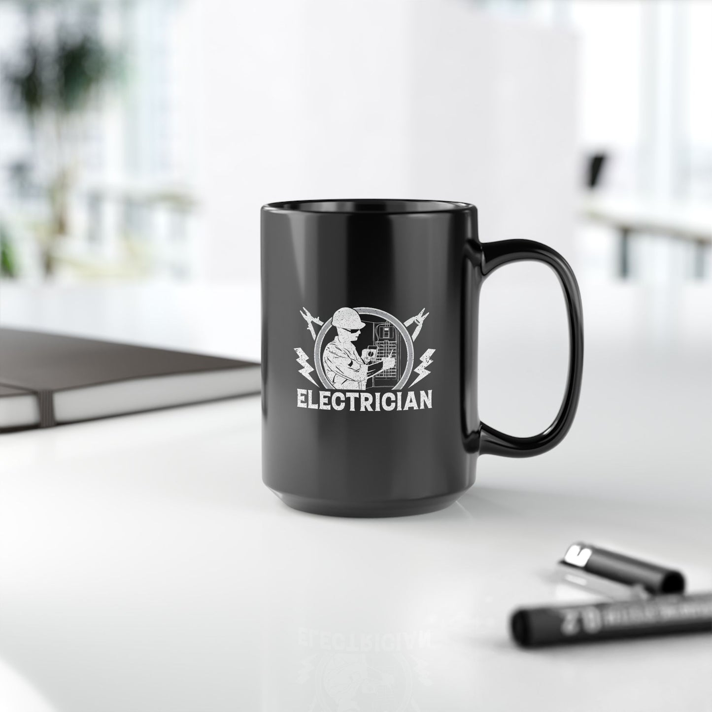 Electrician Black Mug, 15oz
