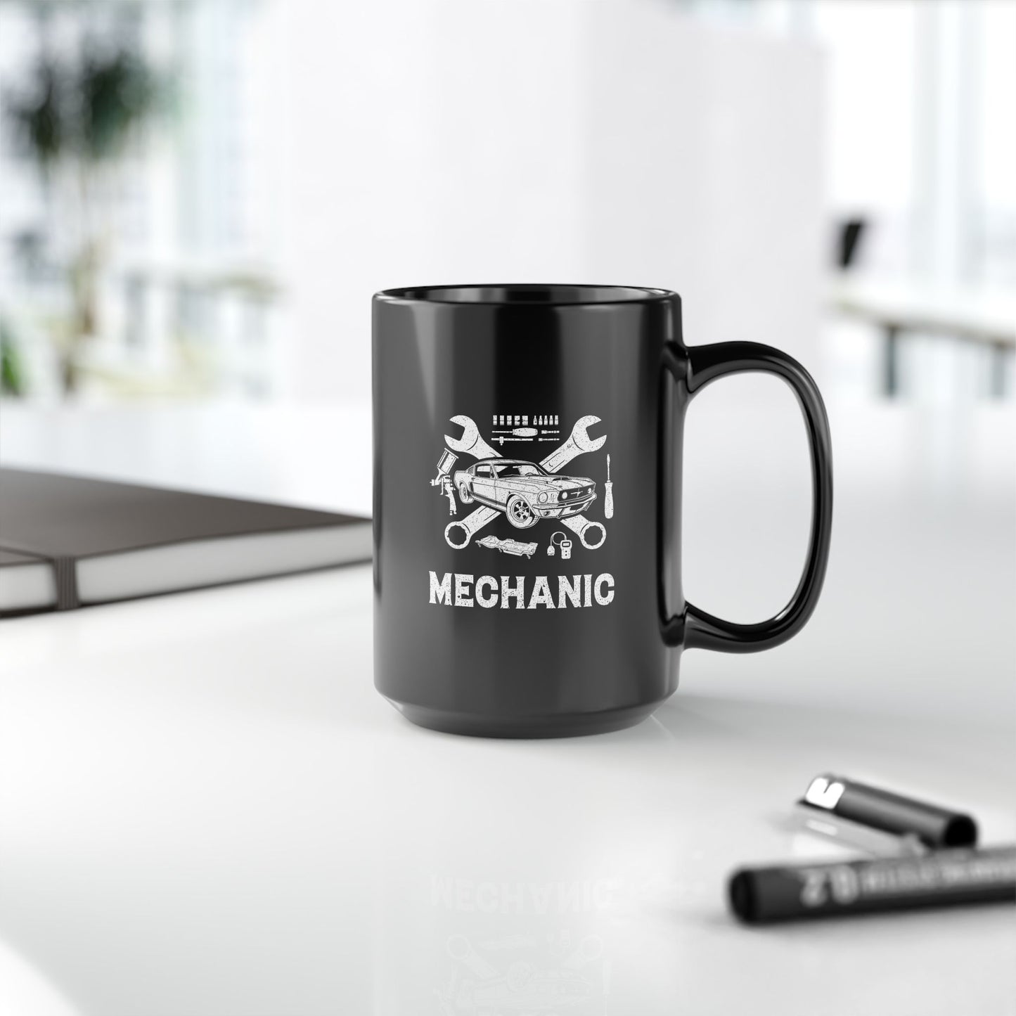 Mechanic Black Mug, 15oz
