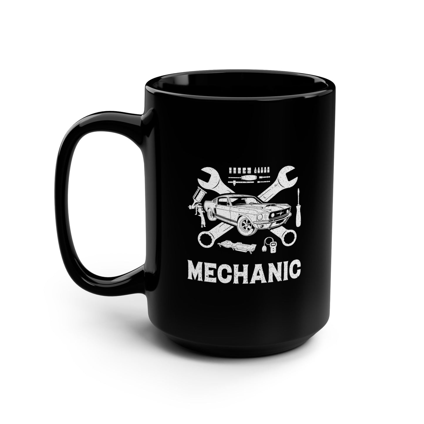 Mechanic Black Mug, 15oz