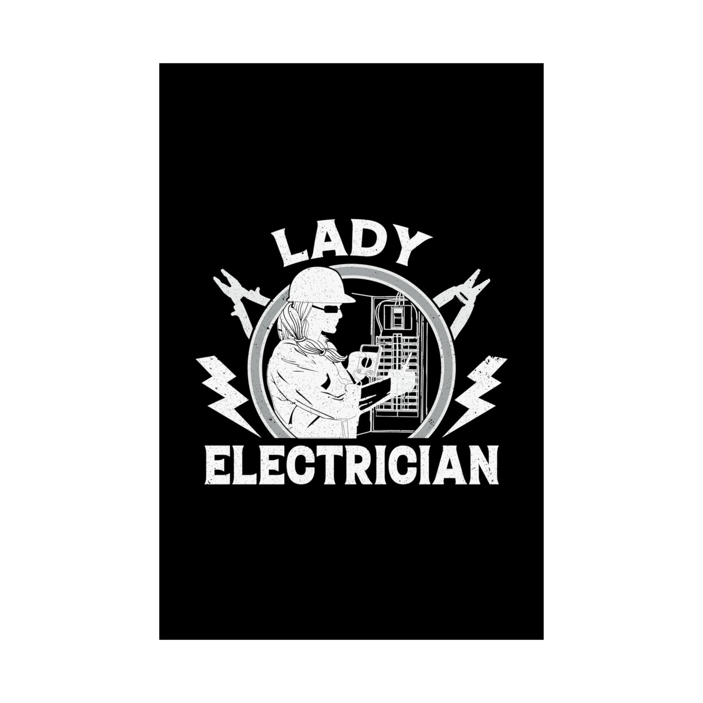 Lady Electrician Matte Vertical Posters