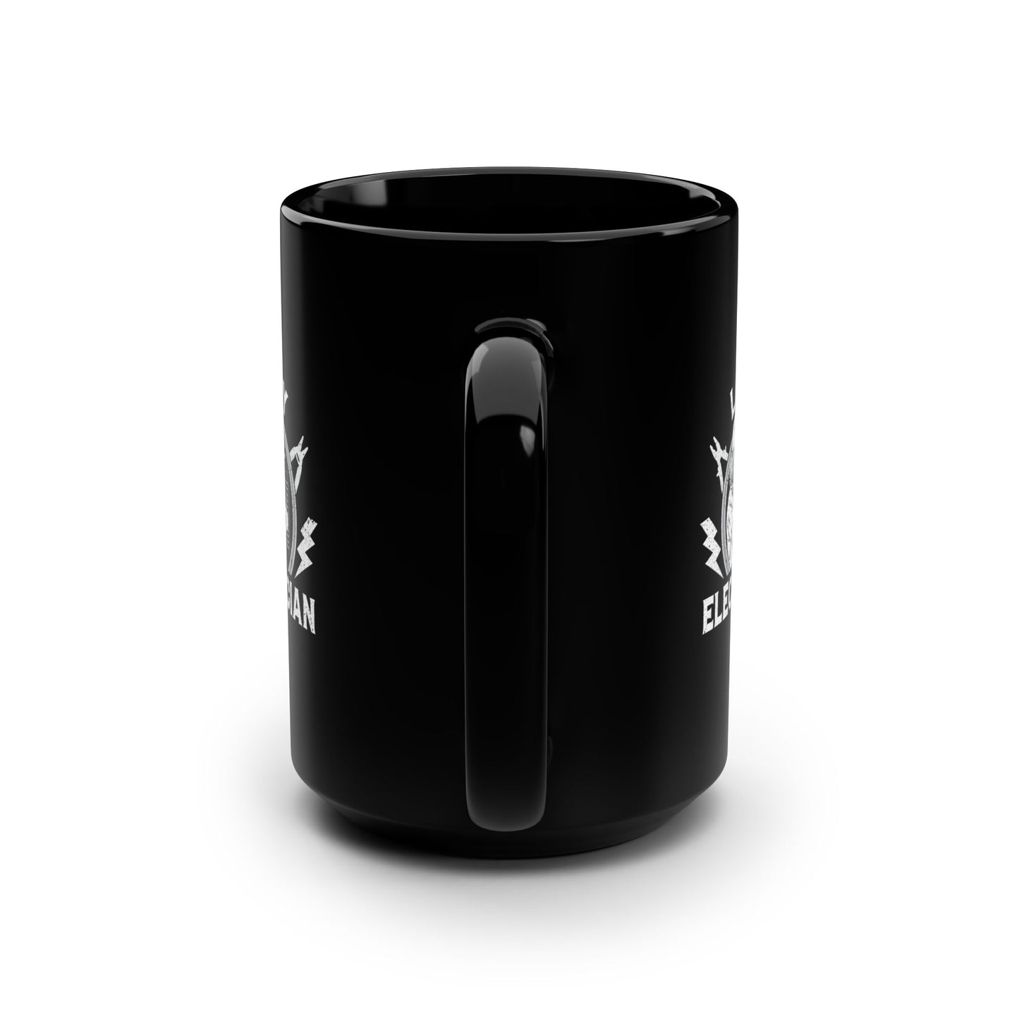 Lady Electrician Black Mug, 15oz
