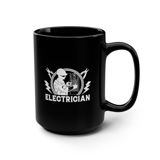 Electrician Black Mug, 15oz