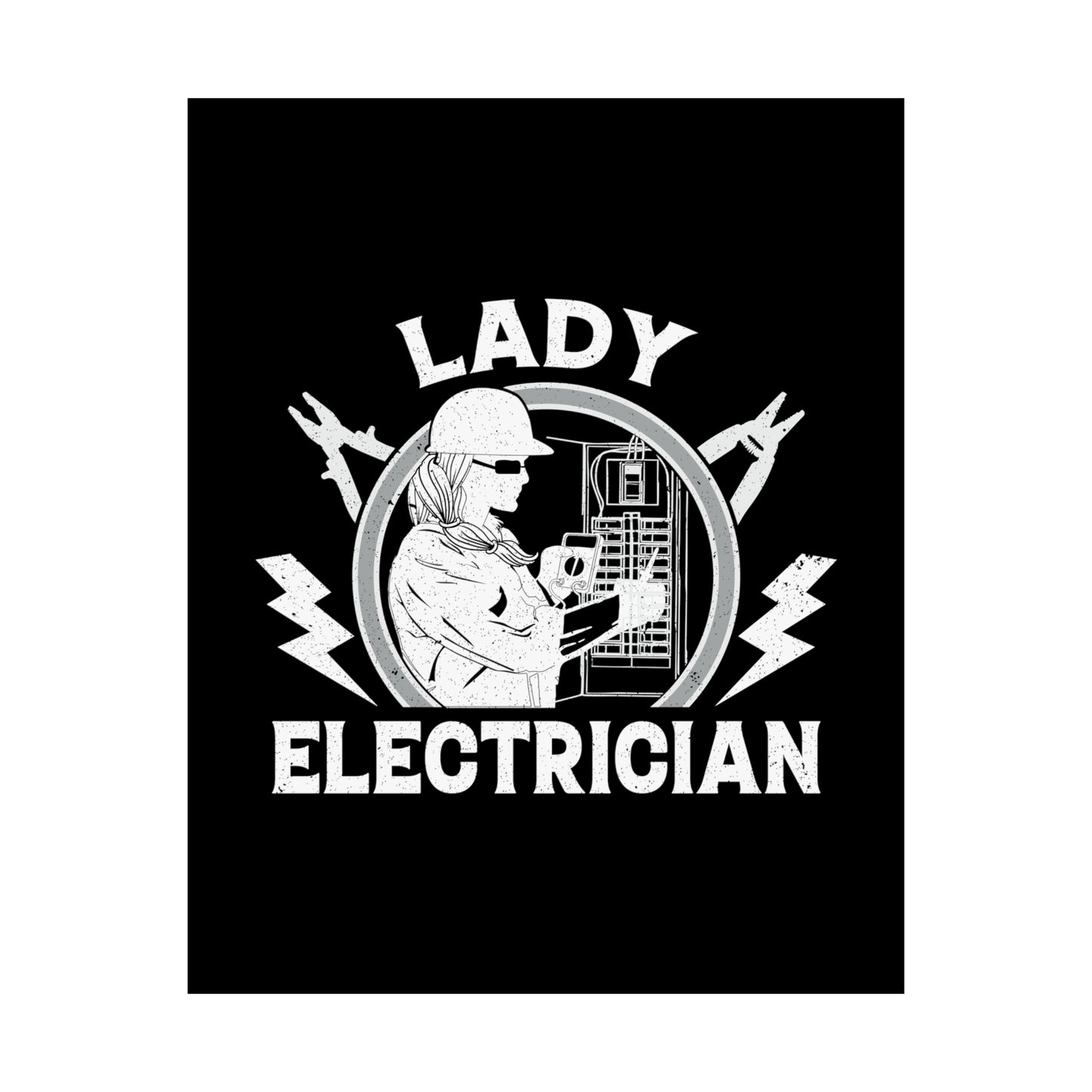 Lady Electrician Matte Vertical Posters