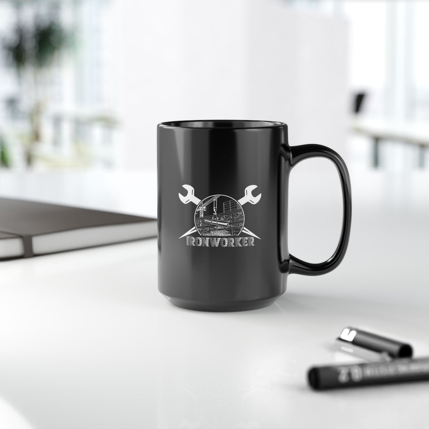 Ironworker Black Mug, 15oz