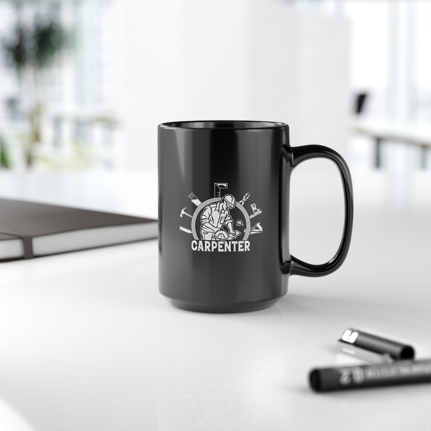 Carpenter Black Mug, 15oz