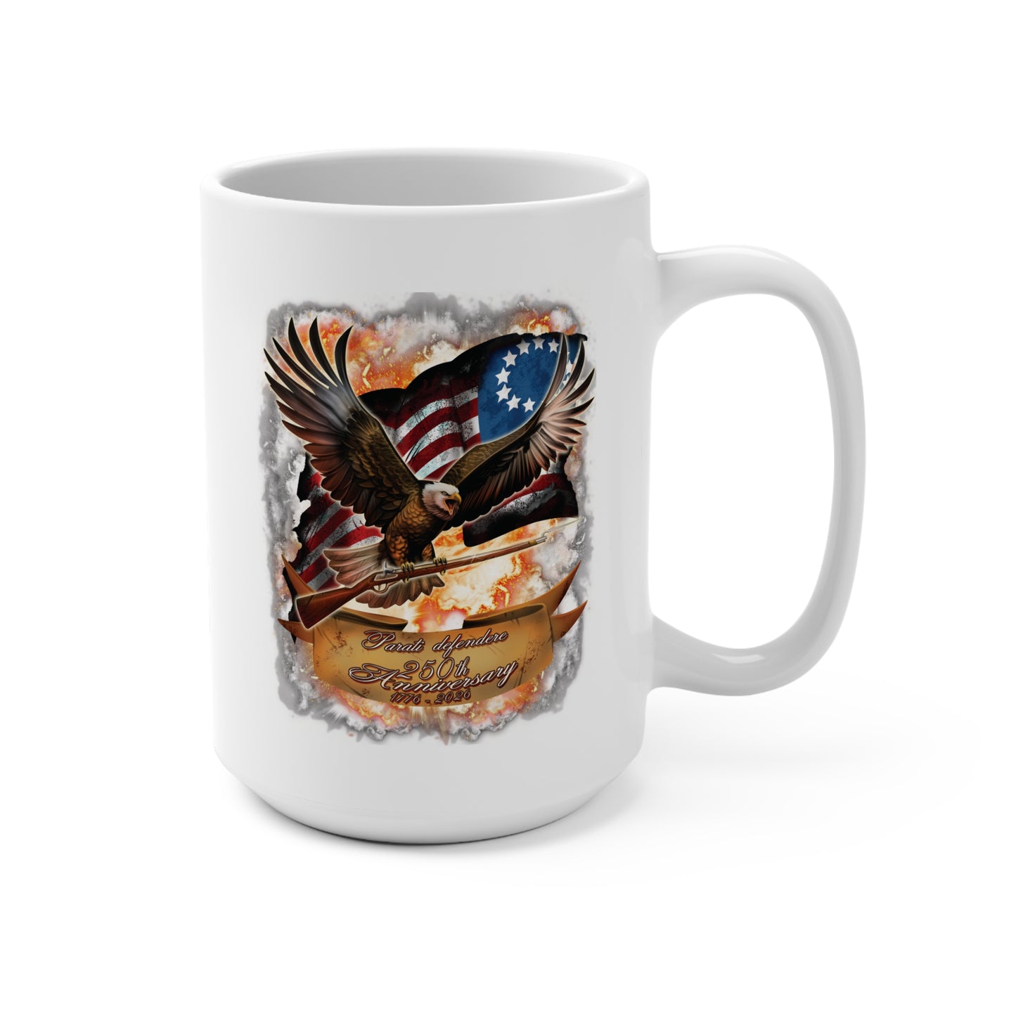 Patriot 250th Anniversary 15oz White Coffee Mug