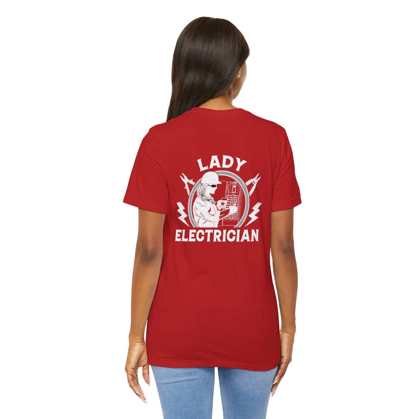 Lady Electrician Unisex Jersey Short Sleeve Tee - Back