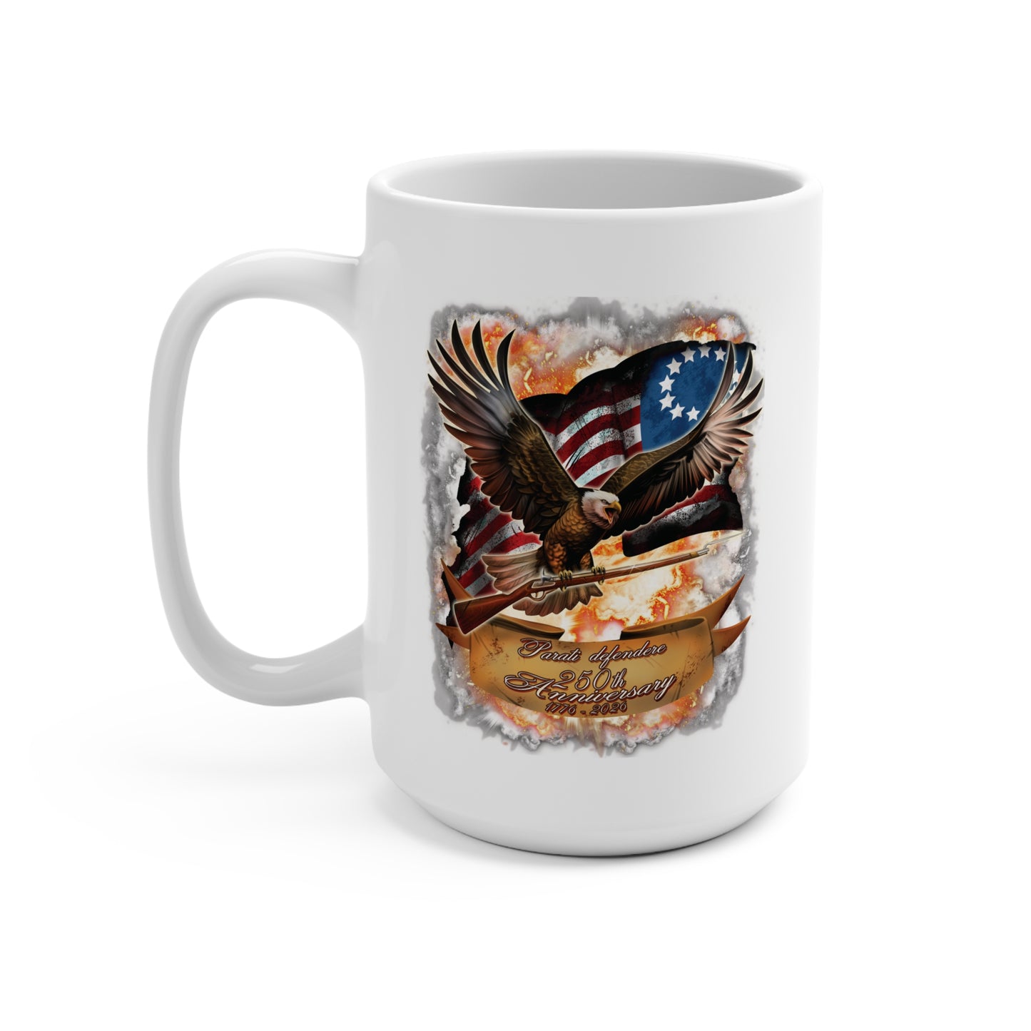 Patriot 250th Anniversary 15oz White Coffee Mug