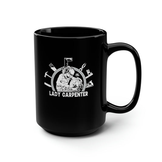 Lady Carpenter Black Mug 15oz