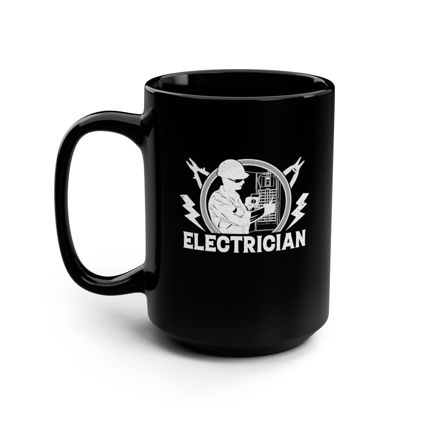 Electrician Black Mug, 15oz